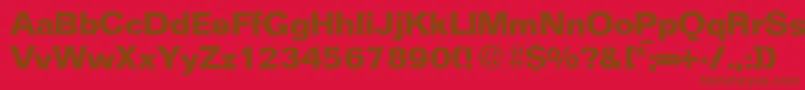 フォントFocusBold – 赤い背景に茶色の文字