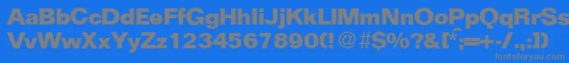 フォントFocusBold – 青い背景に灰色の文字