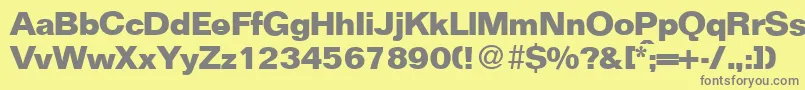 FocusBold-fontti – harmaat kirjasimet keltaisella taustalla