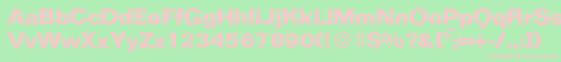 フォントFocusBold – 緑の背景にピンクのフォント