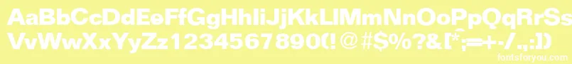 フォントFocusBold – 黄色い背景に白い文字