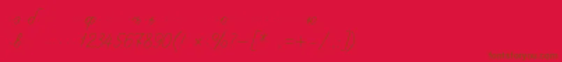 Propisi-Schriftart – Braune Schriften auf rotem Hintergrund