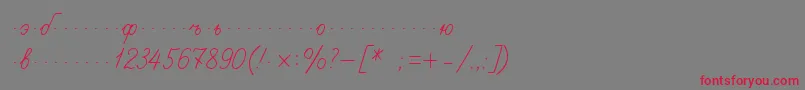 Propisi Font – Red Fonts on Gray Background