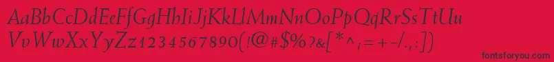 MissiveSsiItalic Font – Black Fonts on Red Background