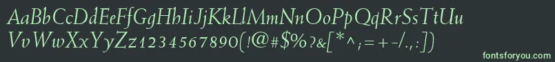 MissiveSsiItalic Font – Green Fonts on Black Background