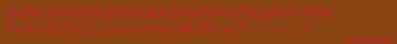 Шрифт MissiveSsiItalic – красные шрифты на коричневом фоне