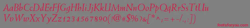 MissiveSsiItalic Font – Red Fonts on Gray Background