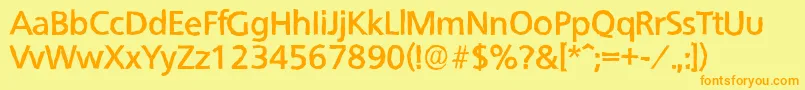 QuebecantiqueBold Font – Orange Fonts on Yellow Background