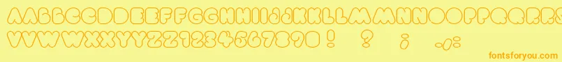 Weitere Informationen zur Brightlights-Schriftart Brightlights-Schriftart – Orangefarbene Schriften auf gelbem Hintergrund