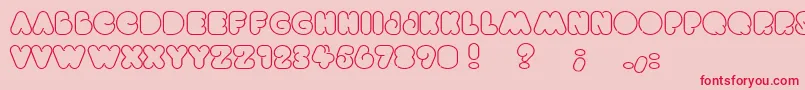 Fonte Brightlights – fontes vermelhas em um fundo rosa