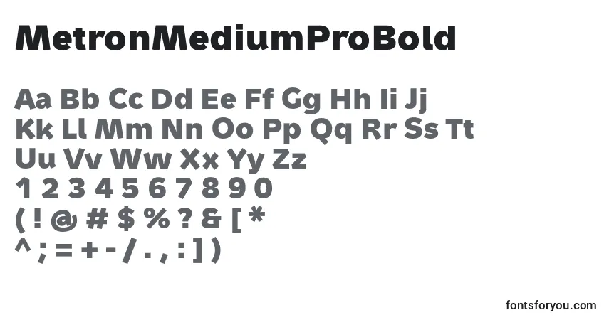 Czcionka MetronMediumProBold – alfabet, cyfry, specjalne znaki