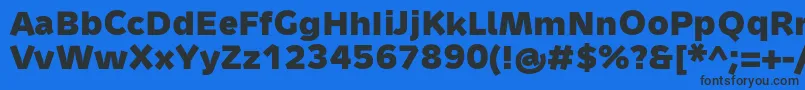 MetronMediumProBold Font – Black Fonts on Blue Background