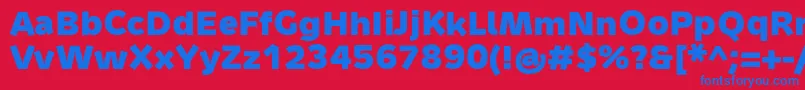 MetronMediumProBold Font – Blue Fonts on Red Background