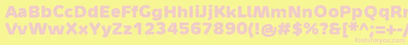 MetronMediumProBold Font – Pink Fonts on Yellow Background