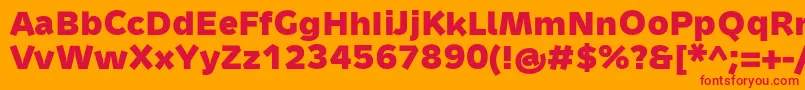 MetronMediumProBold Font – Red Fonts on Orange Background