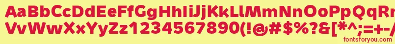 MetronMediumProBold Font – Red Fonts on Yellow Background