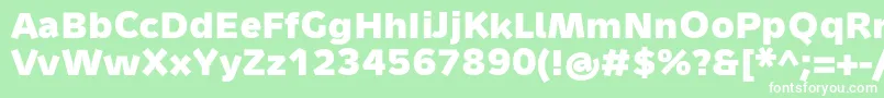 MetronMediumProBold-Schriftart – Weiße Schriften auf grünem Hintergrund