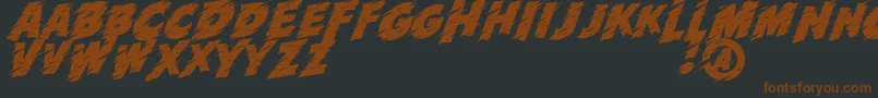 RunDemo-Schriftart – Braune Schriften auf schwarzem Hintergrund