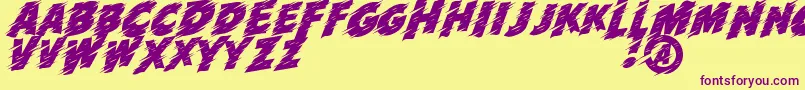 RunDemo Font – Purple Fonts on Yellow Background