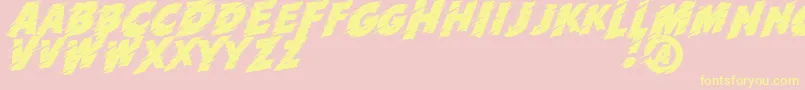 RunDemo Font – Yellow Fonts on Pink Background