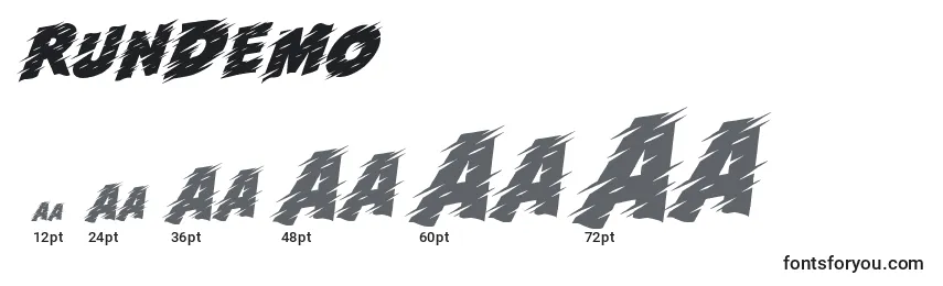 RunDemo Font Sizes
