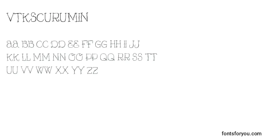 Czcionka VtksCurumin – alfabet, cyfry, specjalne znaki
