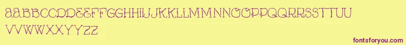 VtksCurumin Font – Purple Fonts on Yellow Background