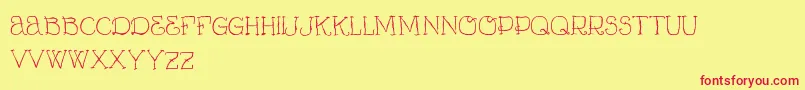 VtksCurumin-Schriftart – Rote Schriften auf gelbem Hintergrund