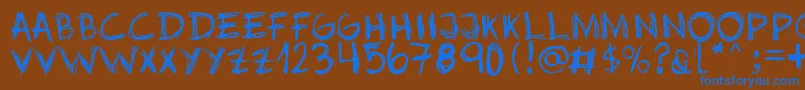 Jopea302 Font – Blue Fonts on Brown Background
