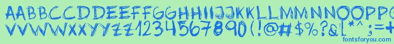 fuente Jopea302 – Fuentes Azules Sobre Fondo Verde