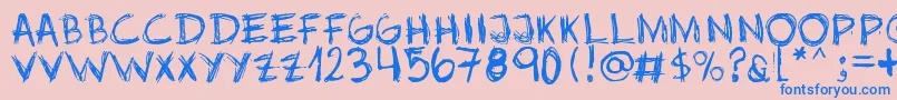 Jopea302 Font – Blue Fonts on Pink Background