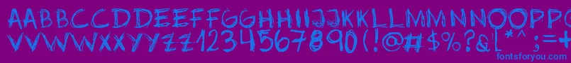 Jopea302 Font – Blue Fonts on Purple Background