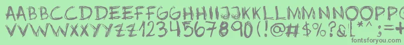 フォントJopea302 – 緑の背景に灰色の文字