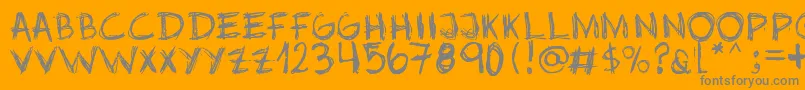 Jopea302-Schriftart – Graue Schriften auf orangefarbenem Hintergrund