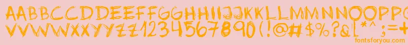 Jopea302 Font – Orange Fonts on Pink Background