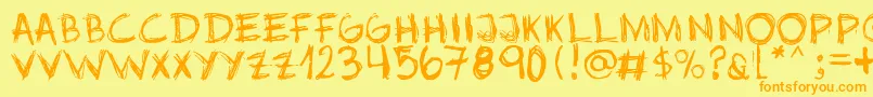 Jopea302 Font – Orange Fonts on Yellow Background