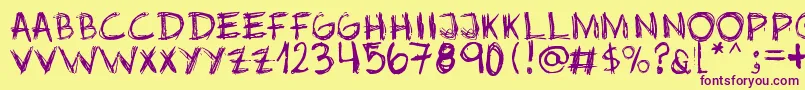 Jopea302 Font – Purple Fonts on Yellow Background