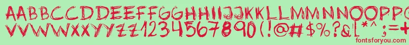 Шрифт Jopea302 – красные шрифты на зелёном фоне