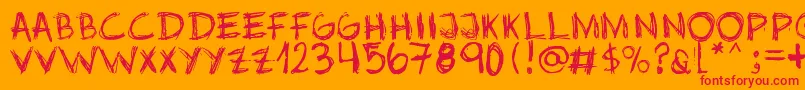 Jopea302 Font – Red Fonts on Orange Background