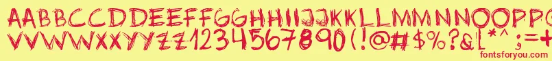 Jopea302 Font – Red Fonts on Yellow Background