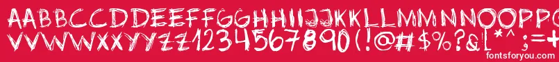 Jopea302-Schriftart – Weiße Schriften auf rotem Hintergrund
