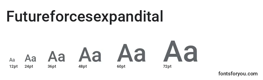 Размеры шрифта Futureforcesexpandital
