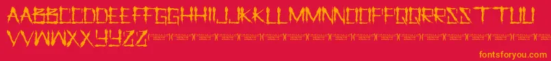 LetusprayRegular Font – Orange Fonts on Red Background