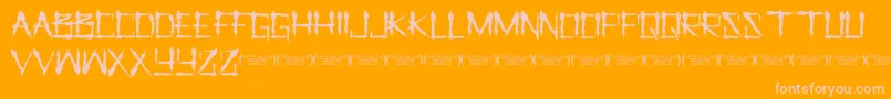 LetusprayRegular-Schriftart – Rosa Schriften auf orangefarbenem Hintergrund