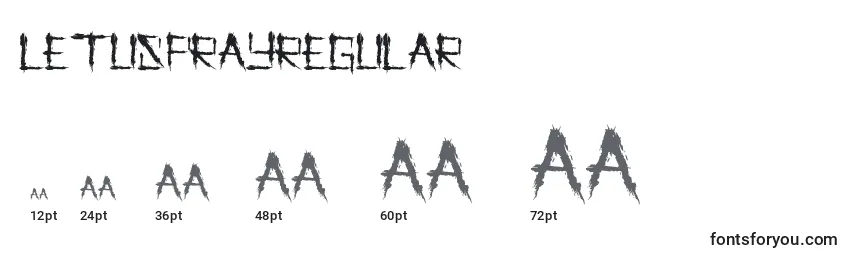 Размеры шрифта LetusprayRegular