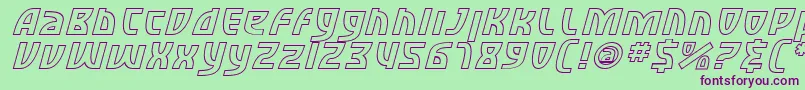 SfRetroesqueOutlineItalic Font – Purple Fonts on Green Background