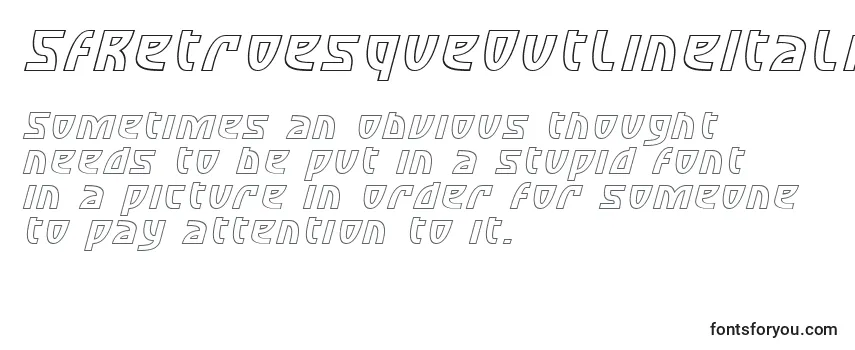 Шрифт SfRetroesqueOutlineItalic