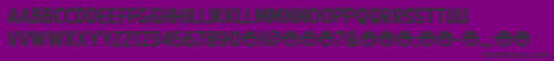 フォントAmericanPurposeCasual01 – 紫の背景に黒い文字