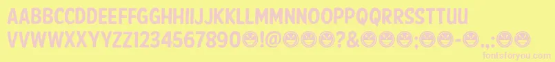 AmericanPurposeCasual01 Font – Pink Fonts on Yellow Background