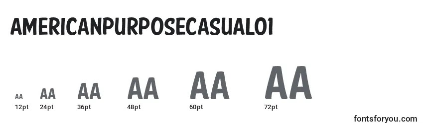 AmericanPurposeCasual01 Font Sizes